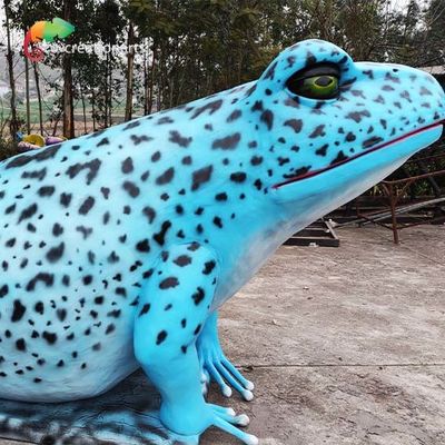 巨大なロボティック現実的なアニマトロニクス動物の青く現実的な擬似カエル50hz 60hz