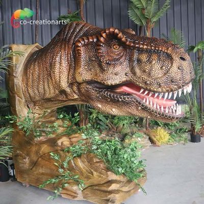 実物大のジュラ紀の世界Animatronic T Rexの頭部の恐竜の赤外線センサー制御