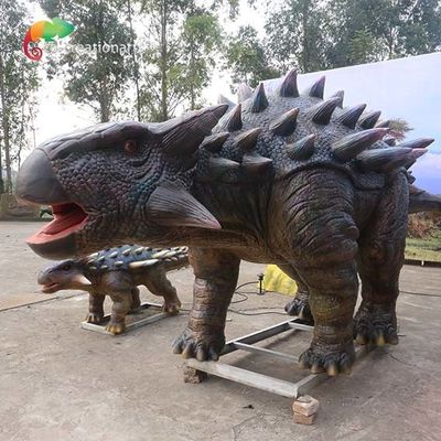 良い価格 遊園地のための防水テーマ パークの実物大のアニマトロニクス恐竜の現実的なAnkylosaurus オンライン